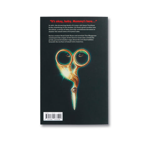 Back cover of A24's film book "Crystal Lake: The Novel" featuring cover art and synopsis text.