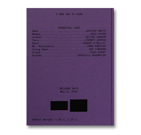 I Saw the TV Glow Screenplay Book - MACK