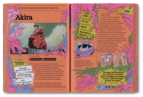 A24 film book titled "Watch This Before You Turn 18!" featuring cover art with vibrant colors and bold typography.