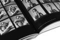 Close-up of a page from Hujar:Contact photography book by MACK, showing detailed black-and-white photographs.