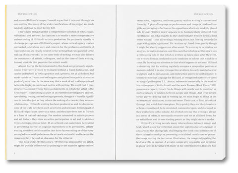 Written Down / Written Up: Selected Writings of John Hilliard